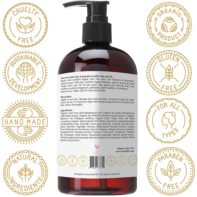 Laritelle Organic Unscented Conditioner Herbal Magic 16 oz