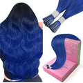 YoungSee I Tip Hair Extensions Blue I Tip Hair Extensions Human Hair Blue 20 Inch Itips Extension Real Human Hair Colored for Party Highlights 20 Inch I-Tip Remy Human-Hair