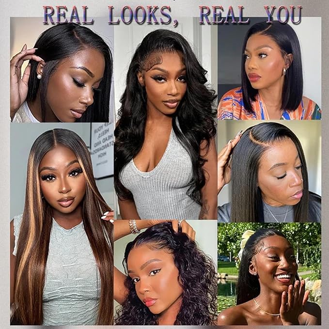 34 Inch Deep Wave Lace Front Wigs Human Hair 13x6 HD Lace Front Wigs Human Hair Pre Plcked Curly Human Hair Wig for Women 200% Density Water Wave Lace Front Wigs Human Hair With Baby Hair
