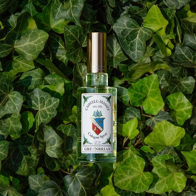 Caswell-Massey Greenbriar Cologne Spray, Classic and Zesty Scent with Citrus, Sage & Patchouli, Fragrance for Men, Made in USA, 0.25 Oz