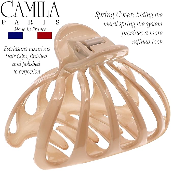 Camila Paris CP3051 French Octopus Hair Clip, Large Hair Clips for Thick Hair, Big Hair Claw Clip for Long Hair, Durable Girls Hair Clips for Women for Wavy Hair, Strong No-Slip Grip. Made in France