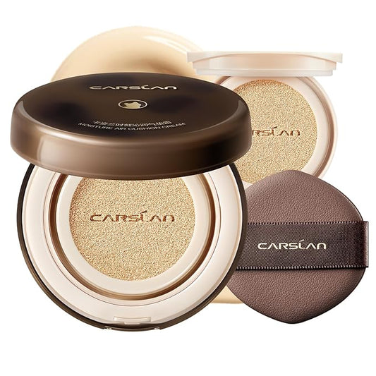 Lasting Air Cushion Cream Face Foundation Makeup, Lightweight, Medium to Full Coverage, Semi-Matte, Long-Lasting Oil Control Finish Foundation, W01 Natural Warm For Oil Skin (Refill Included)