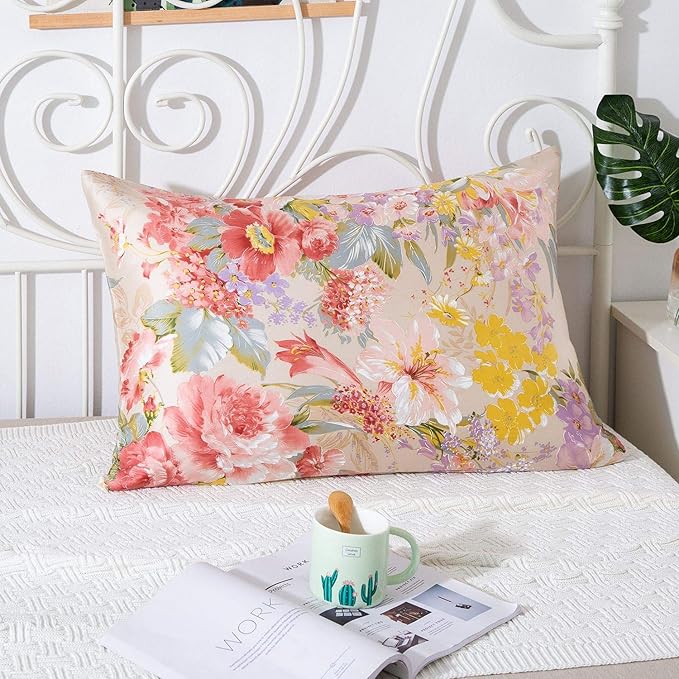 SLPBABY Silk Pillowcase for Hair and Skin with Hidden Zipper Print (King, Pattern16)