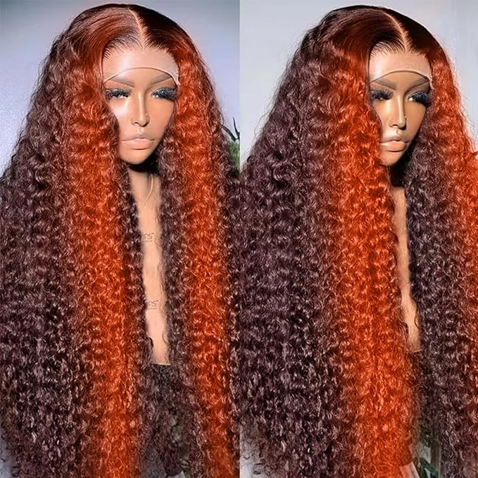 250% Density 13x6 Deep Wave Lace Front Wigs Human Hair 2/350 Deep Curly Frontal Wigs Human Hair Glueless HD Lace Front Human wigs Hair Pre Plucked with Baby Hair for Women