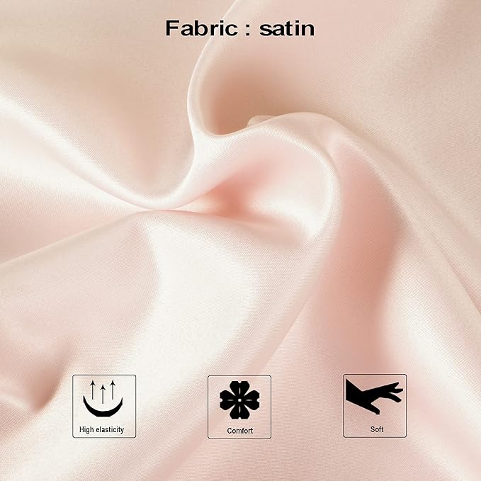 NTBAY Zippered Satin Pillow Cases for Hair and Skin, Luxury Standard Hidden Zipper Pillowcases Set of 2, 20x26 Inches, Pink