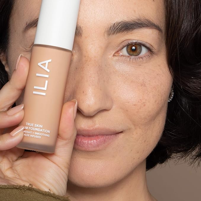 ILIA - True Skin Serum Foundation | Non-comedogenic, Cruelty-Free, Vegan, Weightless Feel, Buildable Coverage, Safe For Sensitive Skin (Texel SF3)