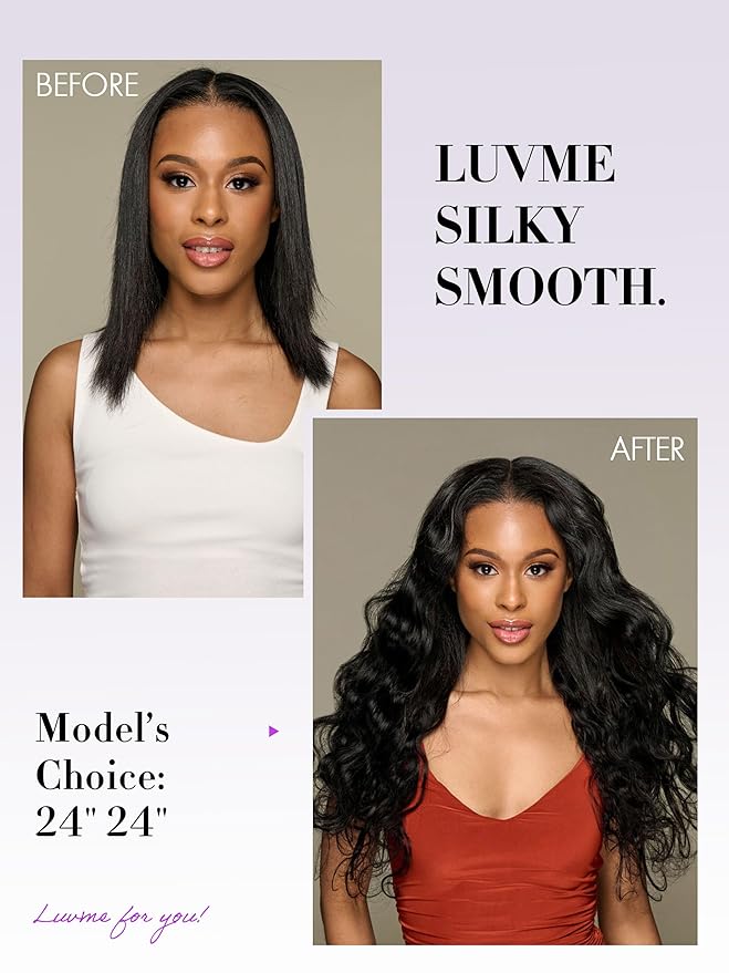 LUVME Clip in Hair Extensions Real Human Hair, Remy Human Hair Extensions Clip ins for Women, Natural Human Hair, 16inch 135g 9Pcs, Natural Black