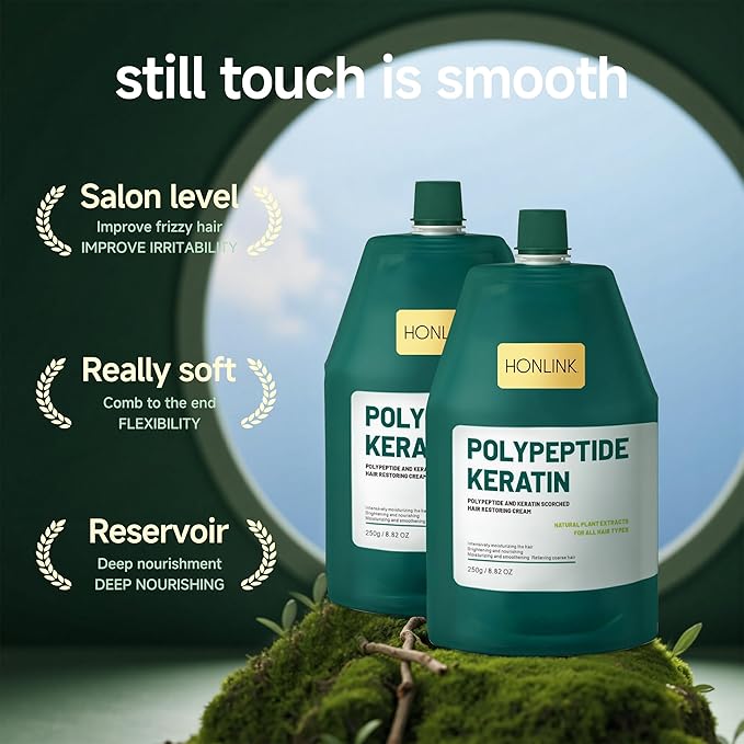 Peptide keratin hair conditioner, hair nourishing mask 2pcs,Deep Conditioning Hair Mask,Hair Treatment for Lasting Shine and Smoothness for Dry Damaged Hair