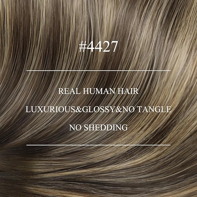 YoungSee Nano Ring Hair Extensions 20 Inch Balayage Nano Extension Human Hair Dark Brown with Caramel Blonde Nano-Beads Hair Extension Human Hair 50G Nano-link Human Hair Extension 50S