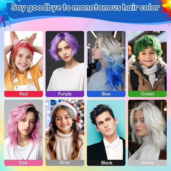 Purple Temporary Hair Color Spray - Washable & Non-Sticky Hair Dye for Halloween, Cosplay, Parties-Safe for Kids, Women & Men - Quick-Drying & Easy to Wash Out(120ml)