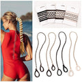 Sport Hair Ties for Women - 4 Pony Tails Elastic Ties for Gym & Swimming - 30 Inch Length
