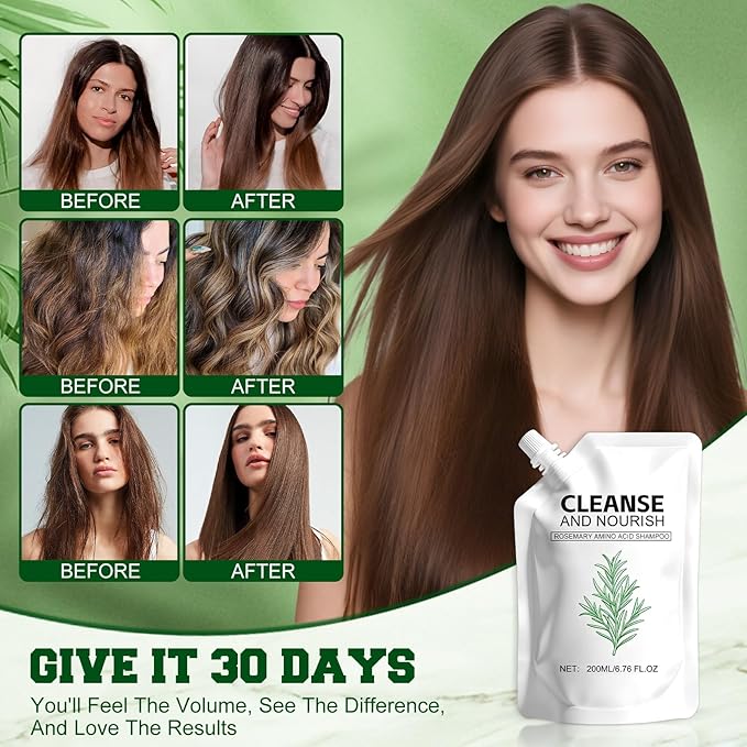 Rosemary Amino Acid Shampoo,Hair Growth Shampoo for Thinning Hair Women and Men Hair Loss,Rosemary Shampoos,Controls Oily,Strengthen Scalp with Natural formula 6.76 fl.oz- 2 Packs (200ML)