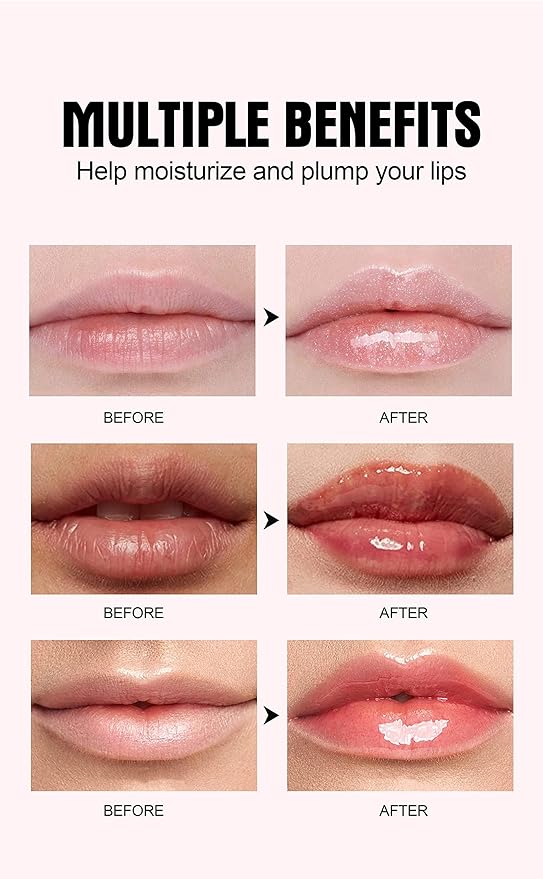 Natural Spicy Lip Plumping Booster Lip Plumping Oil，Lip Plumper Gloss, Ultra-Hydrating & Nourishing Plump and Pout Lip Plumper, Glossy Finish Fuller Lip Plumping Lip Gloss for Women Girls(02#)