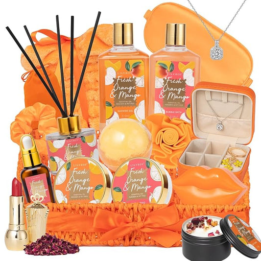 Mothers Day Gifts for Mom - 23-Piece Bath & Body Gift Basket Set for Women, Bath Gift Set, Spa Gift Basket Set with Bath Bomb & More | Christmas Valentine's Birthday Gifts, All Occasion Present