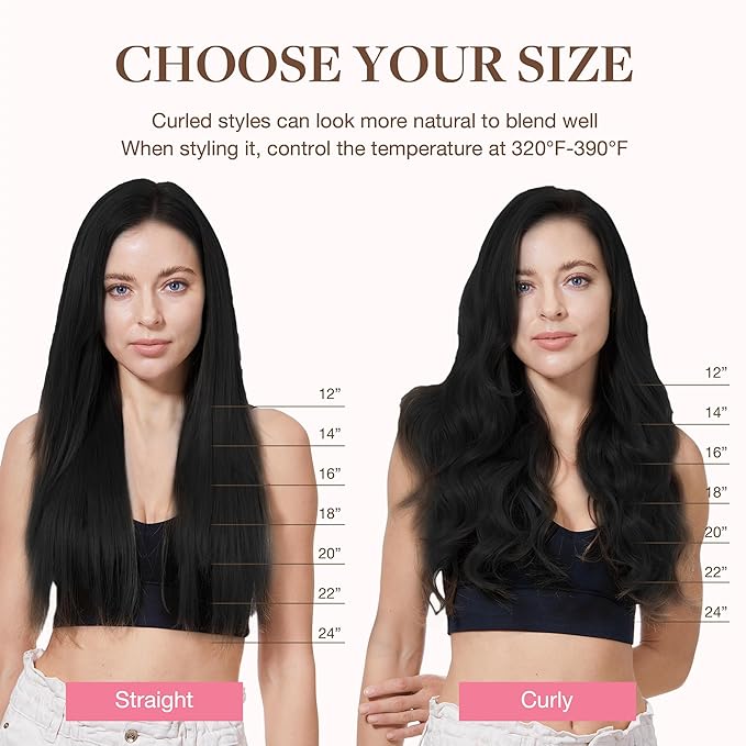 GOO GOO Clip in Hair Extensions Real Human Hair, Remy Human Hair Extensions Clip ins for Women, Natural Human Hair, 14inch 120g 7Pcs, 1 Jet black
