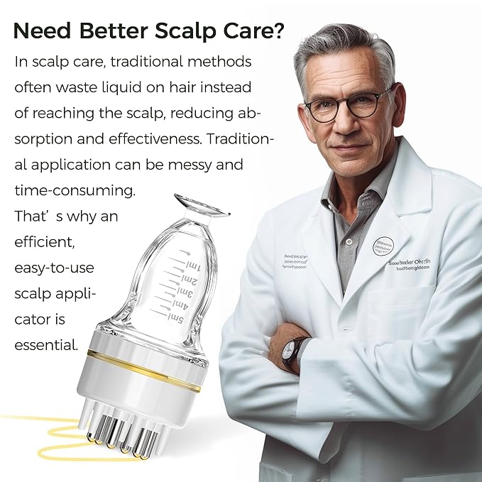 Minoxidil Applicator,Quick One-Minute Application Directly to Scalp,No-Mess Minoxidil Applicator Comb, Minoxidil Applicator Tool, Portable Scalp Applicator Tool Massager Comb Bottle
