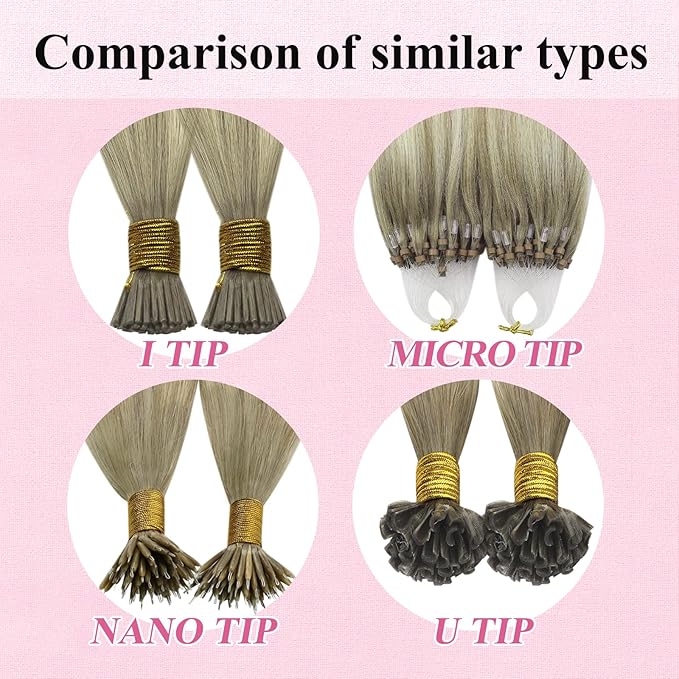 YoungSee Microbead Hair Extensions Ombre Blonde Micro Link Hair Extensions Ash Blonde Ombre Platinum Blond Bead Hair Extension Balayage Micro Loop Hair Extension Cold Fusion Remy Hair 18In 50s/50g