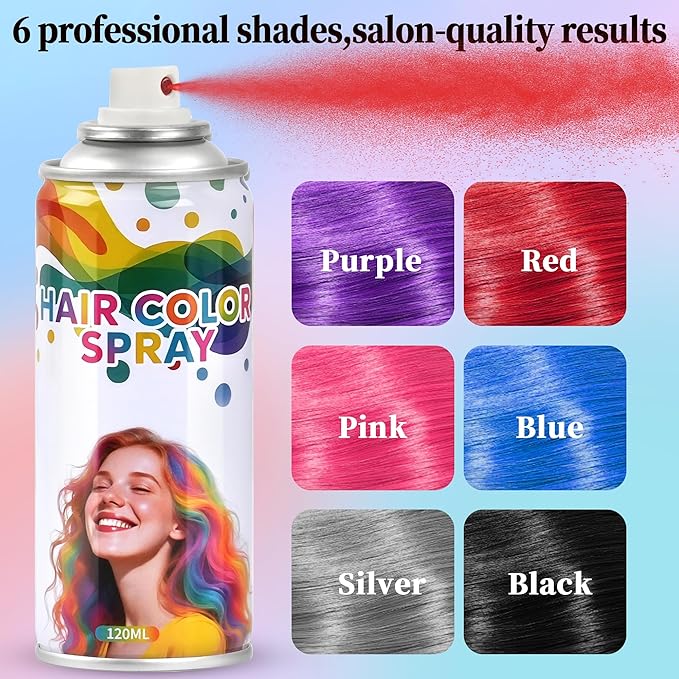 Green hair spray, green hair spray temporary for Women Kids Men, Washable Temporary Hair Dye, Spray hair color Non-Sticky, For Christmas Party, Halloween Crazy Hair Day, Cosplay Party (Green 4.06 oz)