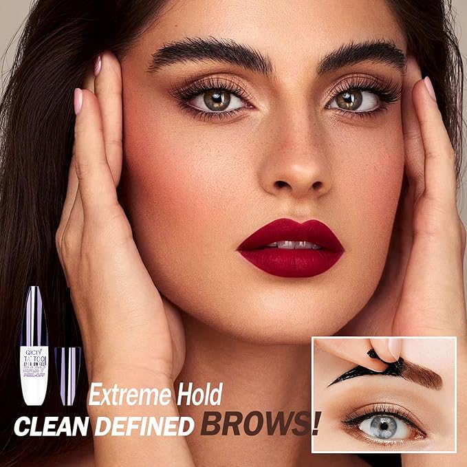 2025 New Tattoo Eyebrow Gel Easy Peel Off for Women, Upgrade Eyebrow Tattoo Peel Off, Transfer-proof Eyebrow Gels Waterproof for All Skin Types (Light Brown)