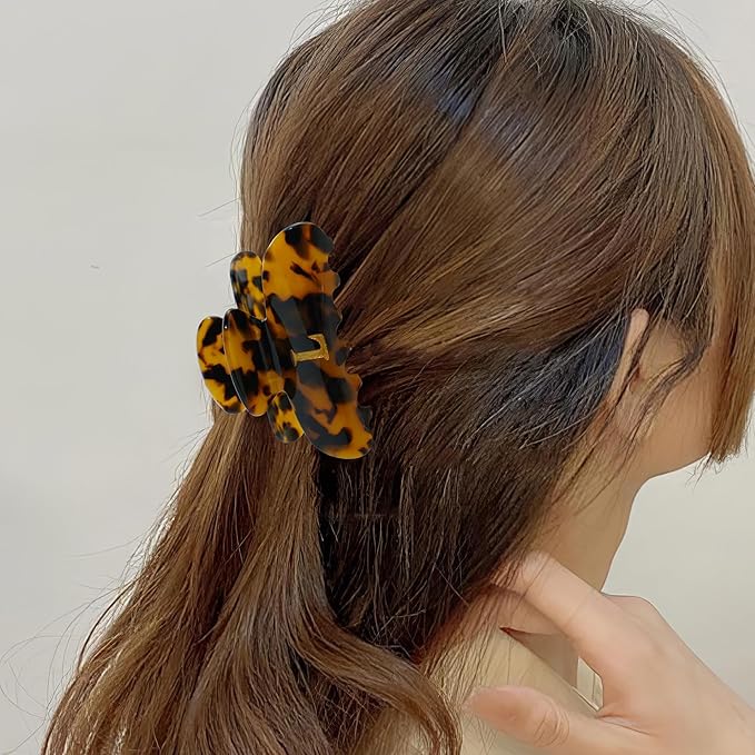 Acrylic Letter Hair Clips for Women -Tortoise Shell Monogram Hair Claw Alphabet Large Hair Clip, Fashion Glitter Claw Clips Elegant And Durable Hair Accessory, Letter B