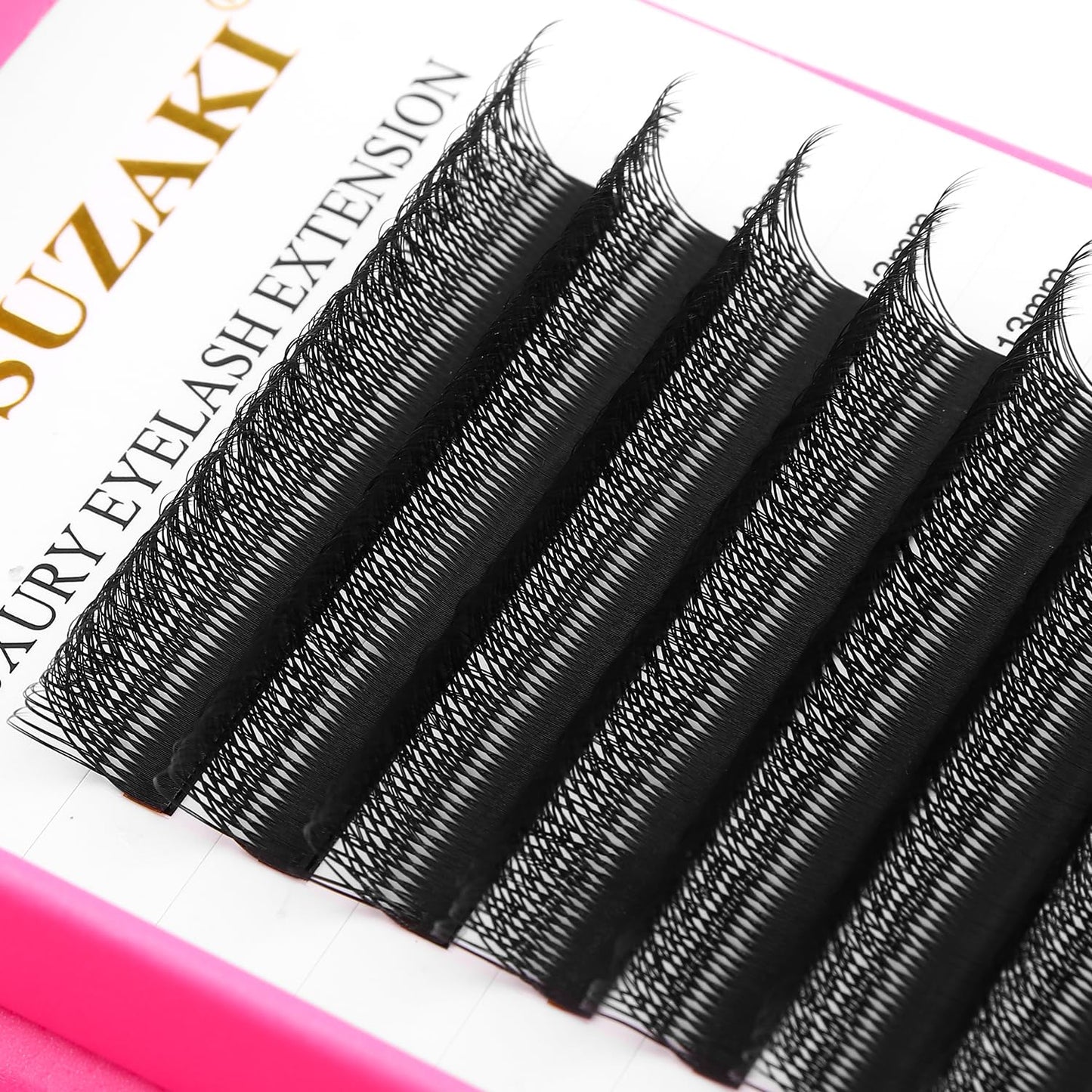 Lash Extensions Double Tips 3D Eyelash Extensions W Shape 0.07mm Thickness D Curl 11mm Premade Fans Easy Fan Volume Matte Black Crisscross Eyelashes(W-3D-Double Tips-0.07-D,11mm)