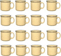 Set of 16 Ceramic Campfire Mugs – 15 Oz, Yellow – Coffee & Tea Cups for Home, Work, Travel, Camping – Customizable, Great for DIY, Events, Companies