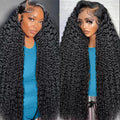 34 Inch Deep Wave Lace Front Wigs Human Hair 13x6 HD Lace Front Wigs Human Hair Pre Plcked Curly Human Hair Wig for Women 200% Density Water Wave Lace Front Wigs Human Hair With Baby Hair