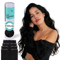 Irresistible Me Real Human Hair Extensions Clip Ins – 100% Human Hair Clip In Extensions for Length & Volume – Invisible Extension – Heat Resistant & Dyeable – Natural Black, 14 Inches