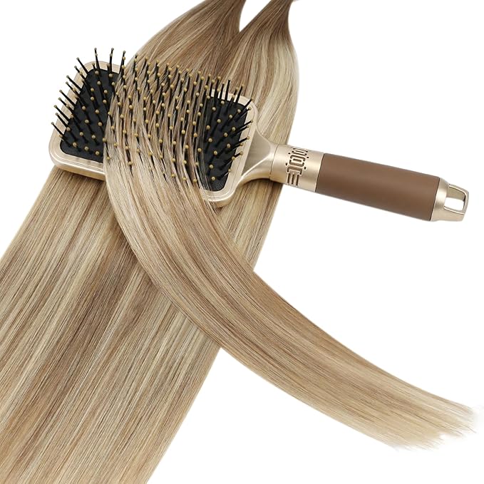 YoungSee Utip Hair Extensions Human Hair Balayage Light Brown Ombre Platinum Blonde U Tip Keratin Hair Extensions for Natural Looking Ktips Extension Real Human Hair Ombre Silky Straight 16In 1G/S 50G