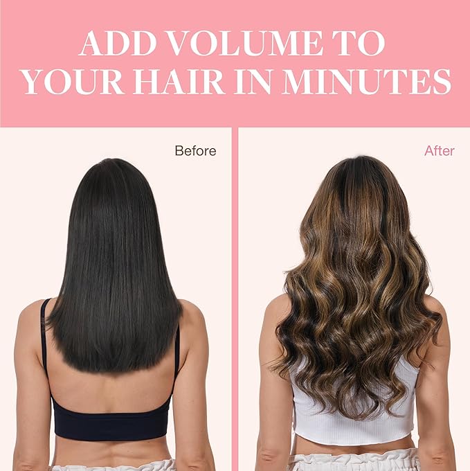 GOO GOO Clip in Hair Extensions Real Human Hair, Remy Human Hair Extensions Clip ins for Women, Natural Human Hair, 12inch 85g 7Pcs, 1B/6/1B Balayage Natural Black to Chestnut Brown