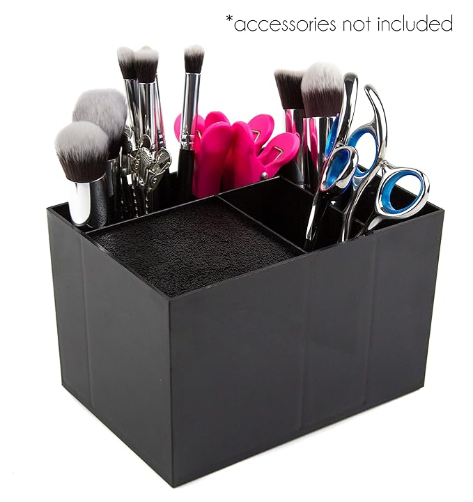 Hair Dresser Organizer - Shear Holder for Stylist - Hairstylist Organizer for Station - Scissor Holder Box - Hairstylist Accessories - Holder for Scissors (Black)