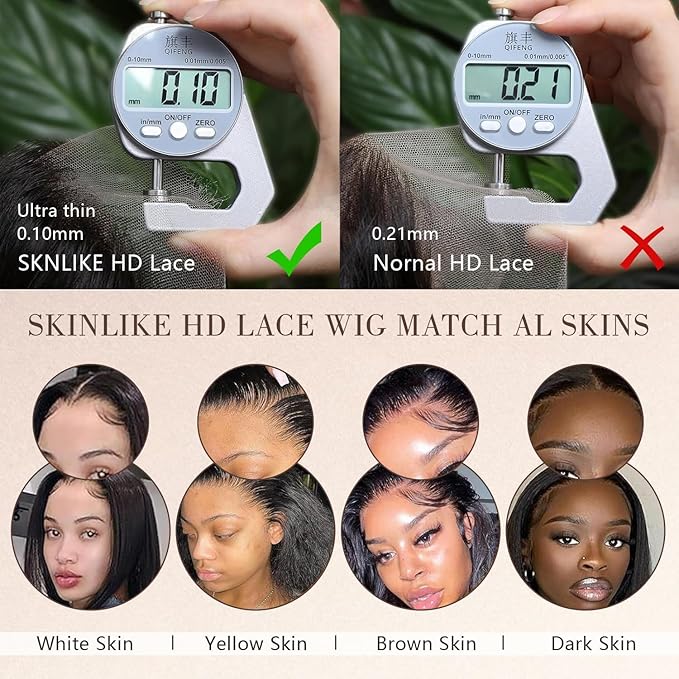 Highlight Ombre 13x4 Full Frontal Skinlike HD Lace Wig 0.10mm Ultra-thin Invisible Body Wave Lace Front Wigs Human Hair Pre plucked 200% Density 1B/30 Balayage Wigs for Women 26 inch
