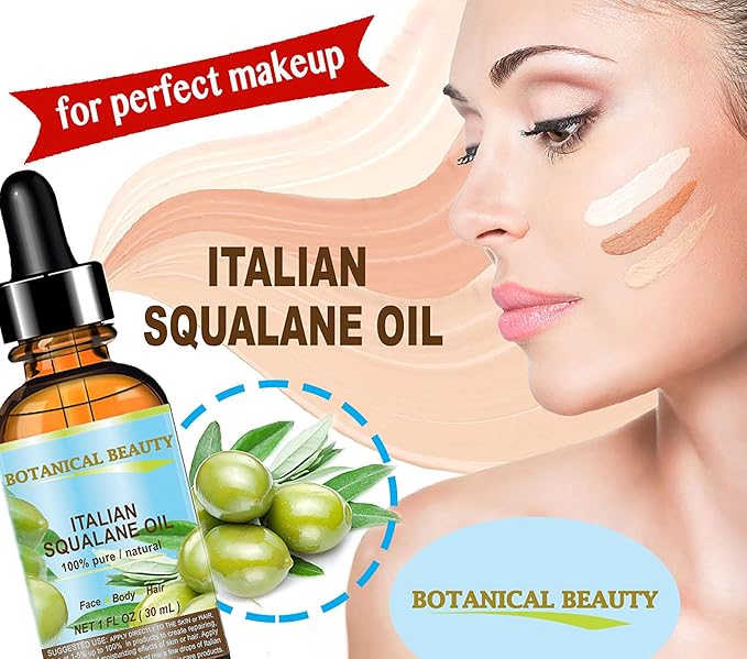 SQUALANE Italian Olive. 100% Pure Natural Undiluted Oil. 2 fl.oz- 60ml. 100% Ultra-Pure Moisturizer for Face, Skin, Body, Hair. Reliable 24/7 skincare protection