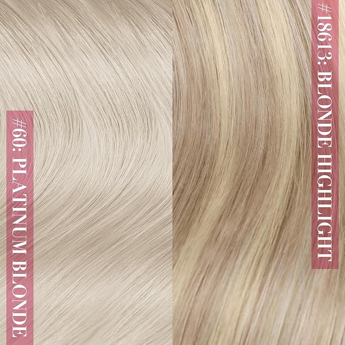 YoungSee Clip in Hair Extensions Blonde Real Human Hair Clip in Extensions Platinum Blonde Hair Extension Clip ins Full Head 20 Inch 120G 7Pcs Add Length