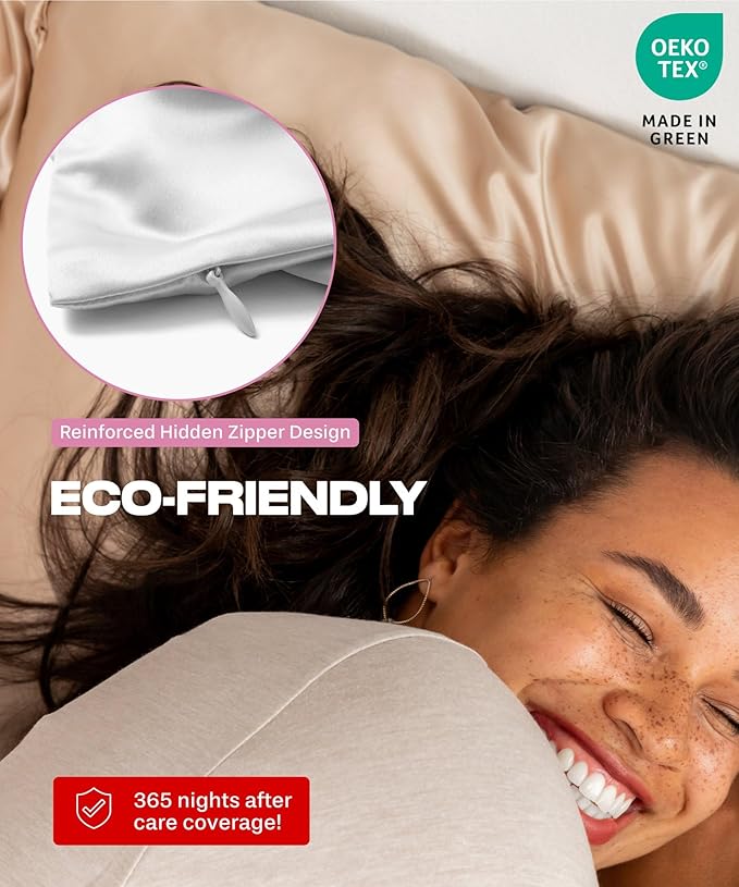 Colorado Home Co 1 Pack King Size 100% Mulberry Silk Pillowcase, Pure White, 20" x 36"