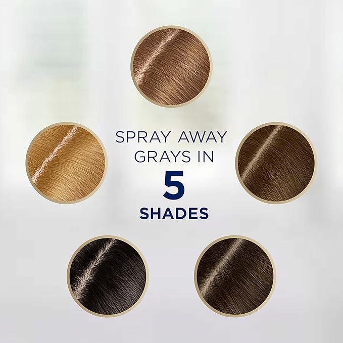 Clairol Root Touch-Up by Nice'n Easy Temporary Hair Coloring Spray, Black Hair Color, Pack of 2