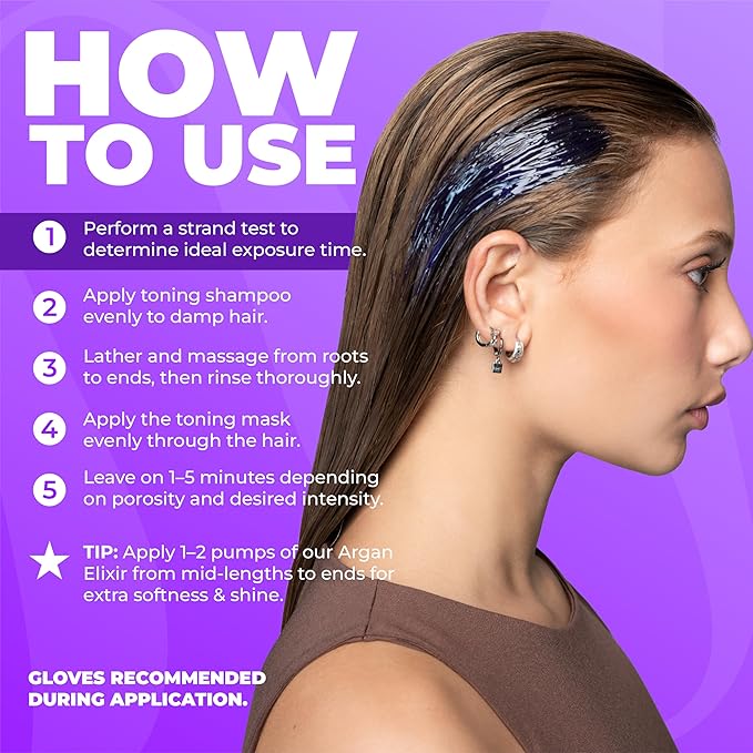 Naissant Set Purple Shampoo & Toning Mask | Eliminates Brassiness | Neutralizes Yellow & Orange Tones | Paraben, Ammonia & Sulfate Free | Pro-Vitamin B5, Olive Oil & Honey (Pearl Blonde) 10.1 Fl Oz
