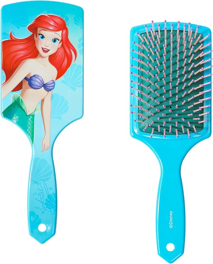 LUV HER Kids Hair Brush & Spa Headband Set for Girls - Features Ariel from Disney - Fun Grooming Kit for Detangling, Styling & Skincare - Soft & Stretchy One Size, Ages 3+