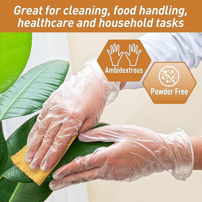 Med PRIDE Vinyl Gloves| Medium Case of 1000| 4.3 mil Thick, Powder-Free, Non-Sterile, Heavy Duty Disposable Gloves| Professional Grade for Healthcare, Medical, Food Handling, and More