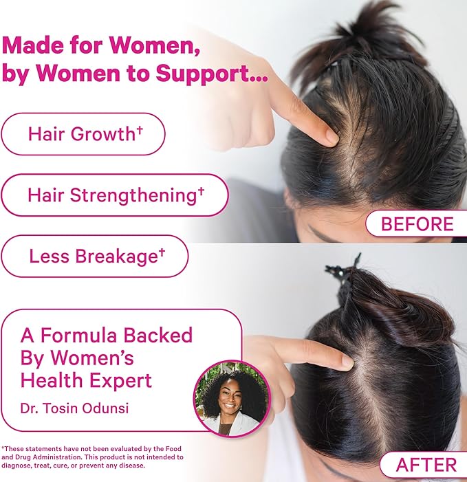 Pink Stork Postpartum Hair Loss Gummies | Biotin, Pantothenic Acid, Vitamin E, B6, B12 | Postnatal Hair Growth + Regrowth Support | Breastfeeding-Friendly | Postpartum Essentials | 60 Gummies