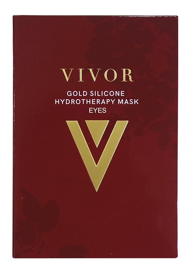 Vivor Gold Silicone Reusable Eye Mask - Luxurious Hydrotherapy Anti aging Experience to Reduce Eye Bags, Crow's Feet, Wrinkles, and Fine Lines. Reusable Up To 100 Times!