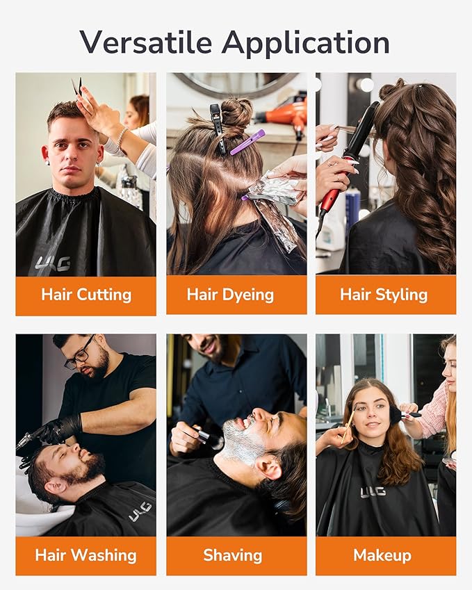 ULG Professional Hair Cutting Cape with Neck Duster Brush Waterproof Extra Large Size Salon Barber Cape Haircut Cape for Men