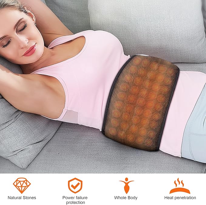 Infrared Heating Pad, Far Infrared Natural Jade Heating Pad, Auto Shut Off, Adjustable Temperature, Gifts for Women/Men/Dad/Mom (Brown, Belt28)