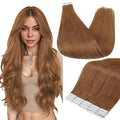 Full Shine Hair Extensions Real Human Hair Tape in Color 330 Orange Invisible Seamless Skin Weft Human Hair Tape in Extensions 16 Inch 50 Grams Straight Natural Extensions for Women Real Hair 20PCS