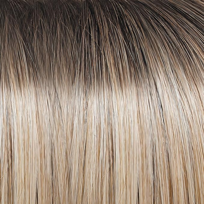 Hairuwear Hairdo Trendy Fringe and Bun Hairpiece With Fashionable Bangs and Side Piece, SS19/23 Rooted Biscuit