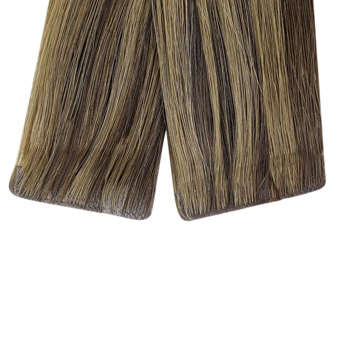 Full Shine Injected Tape in Hair Extensions 5Pcs Machine Remy Virgin Tape in Extensions Color BM Brown Seamless Invisible Extension 14 Inch Injection Human Hair Extension 10Gram Add Volume