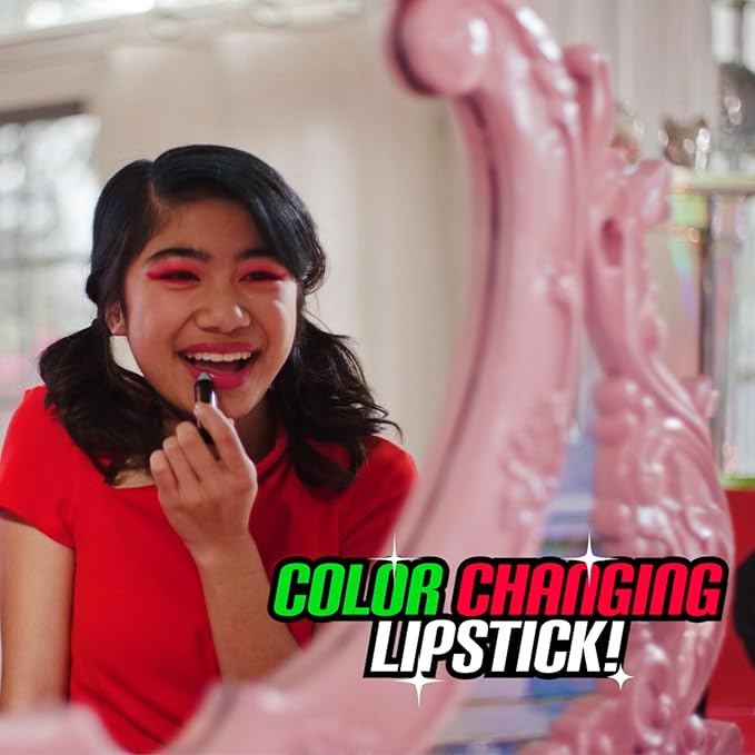 Miraculous Ladybug Kids Makeup Set - 10 Piece Bag with Nail Polish, Hair Chalk, Stickers & More - Safe, Non-Toxic Pretend Play Cosmetics - Rena Rouge Themed Makeup Kit for Children