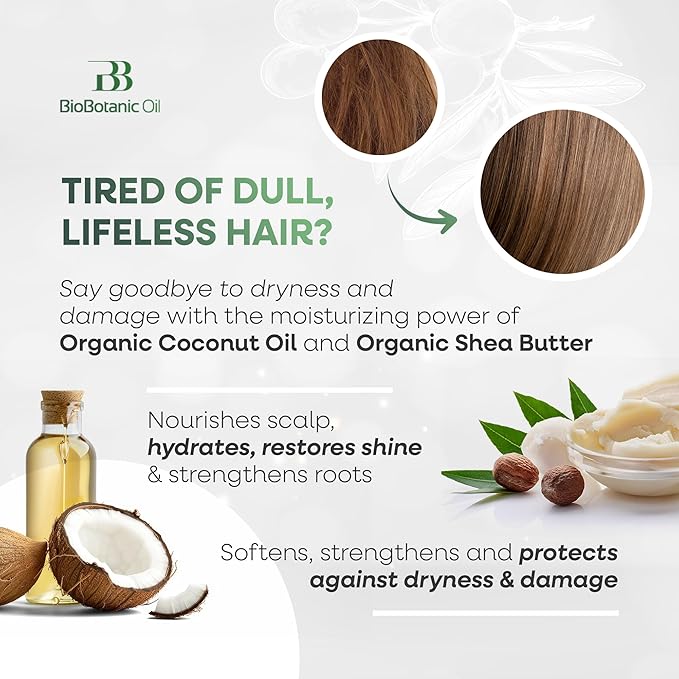 Bio Botanic Oil Range – Magic Conditioner for Colored, Dry & Damaged Hair with Organic Coconut Oil & Shea Butter, SLS-Free Deep Moisture & Repair in Just 3 Minutes, Nourishes & Protects Color