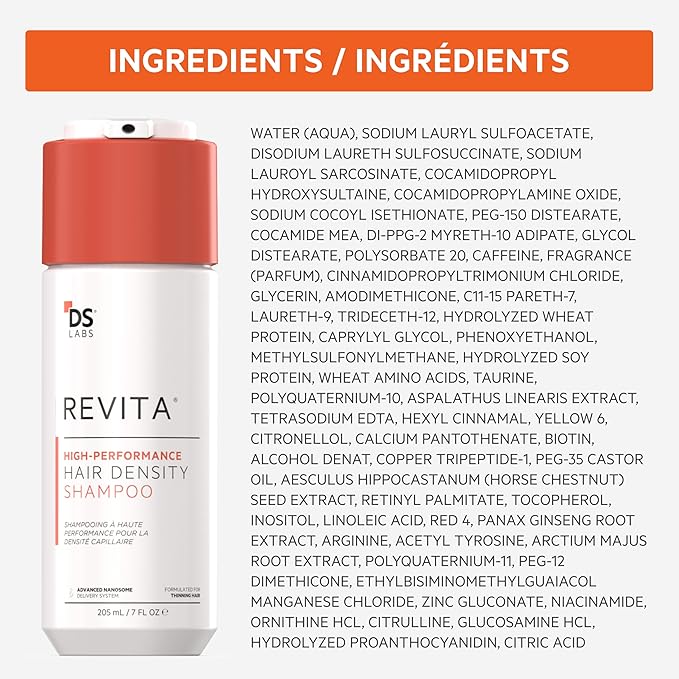 DS Labs Revita Shampoo, 100 mL – Scalp Refreshing Cleanse for Fuller Looking, Volumizing, Lightweight Hydration, Sulfate & Silicone Free, Color Safe, For Men & Women