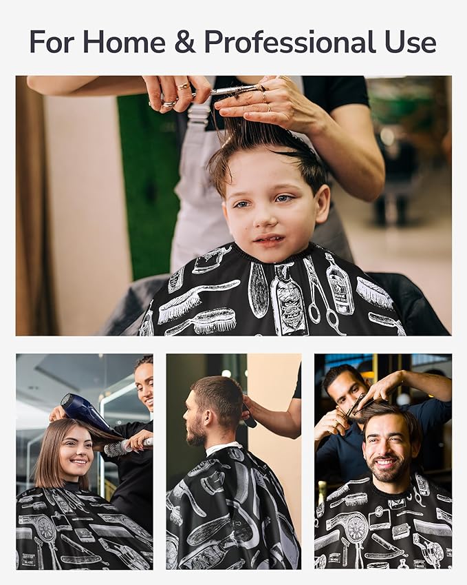 ULG Professional Hair Cutting Cape with Neck Duster Brush Waterproof Extra Large Size Salon Barber Cape Haircut Cape for Men